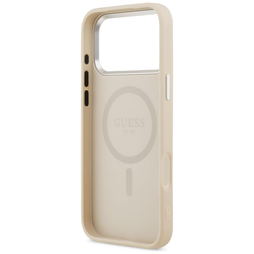 Guess MagSafe-etui med trekantlogo til iPhone 17 Pro - Beige