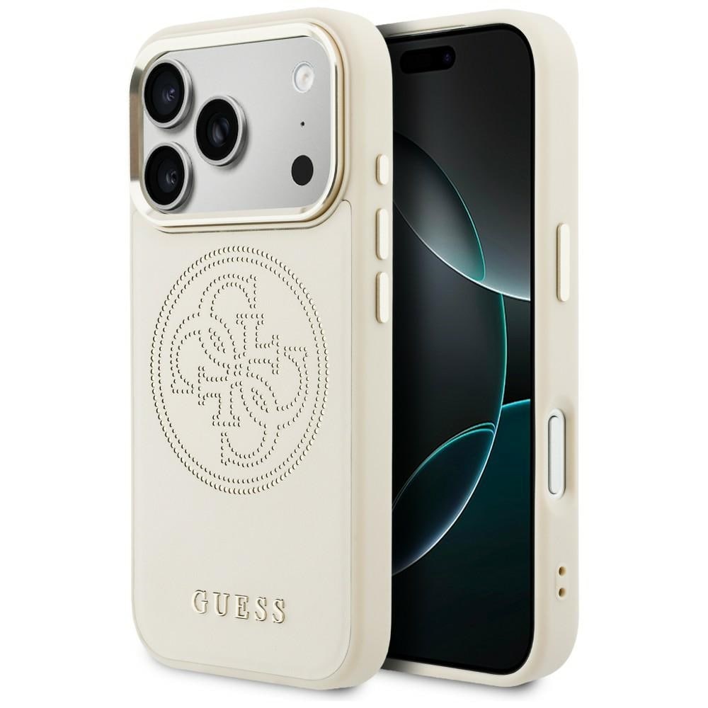 Guess Perforeret 4G MagSafe-etui til iPhone 17 Pro - Beige