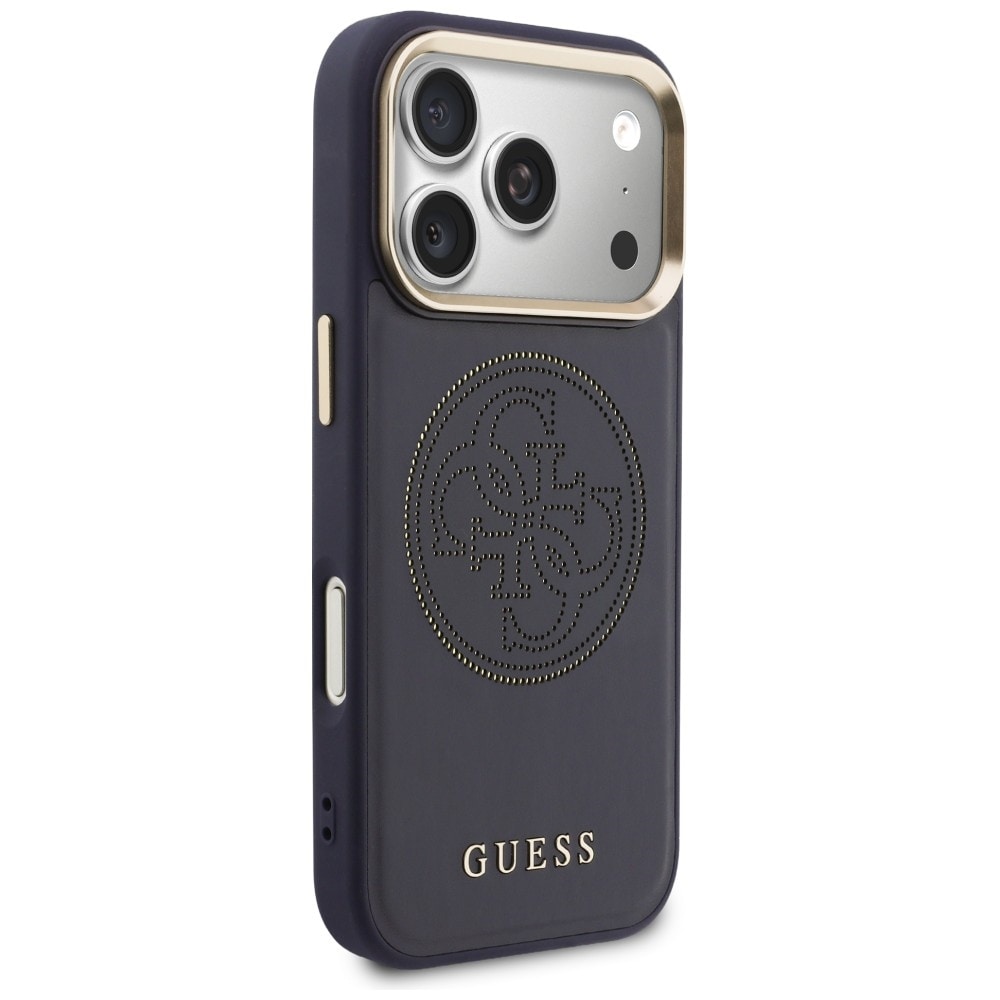 Guess Perforeret 4G MagSafe-etui til iPhone 17 Pro - blå