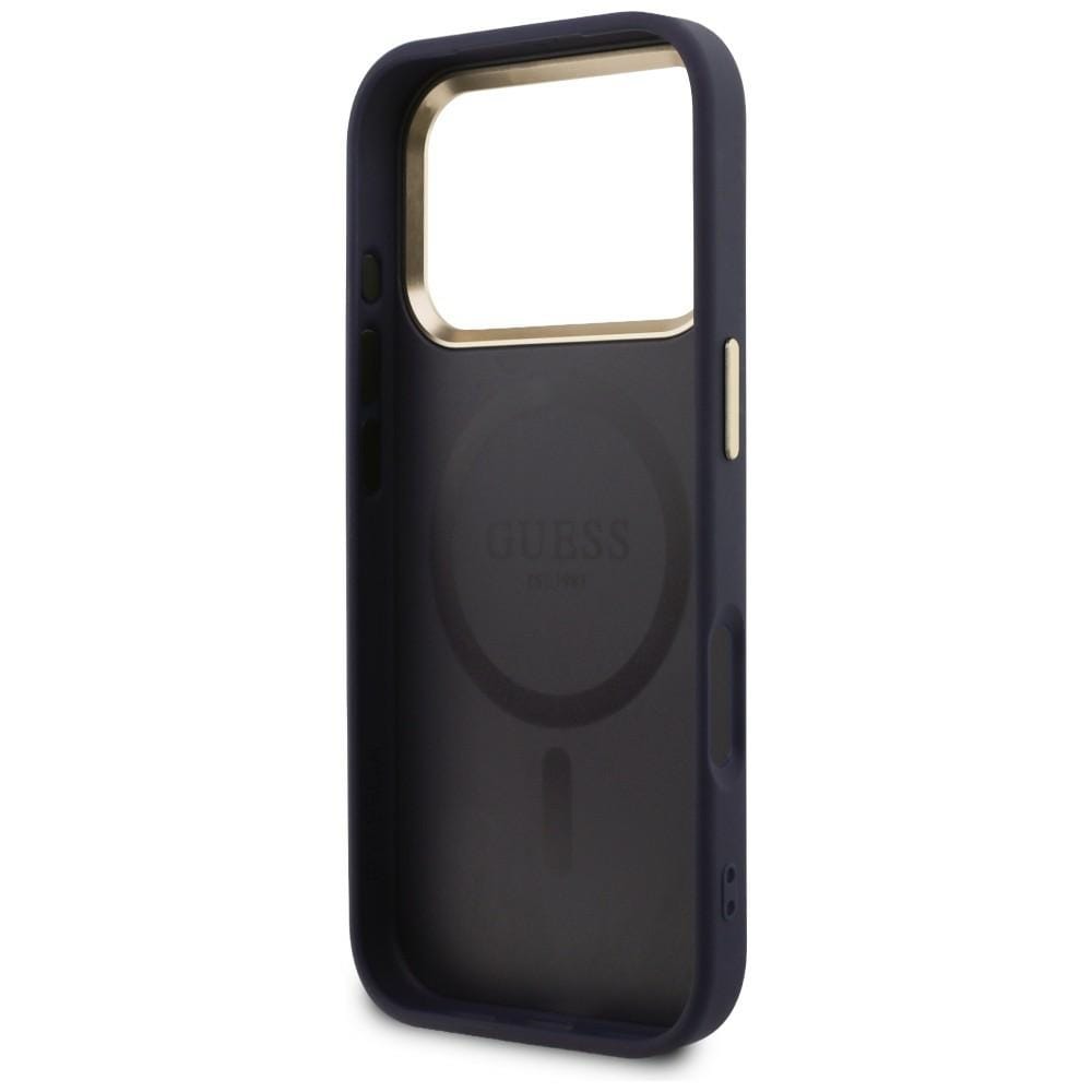 Guess Perforeret 4G MagSafe-etui til iPhone 17 Pro - blå