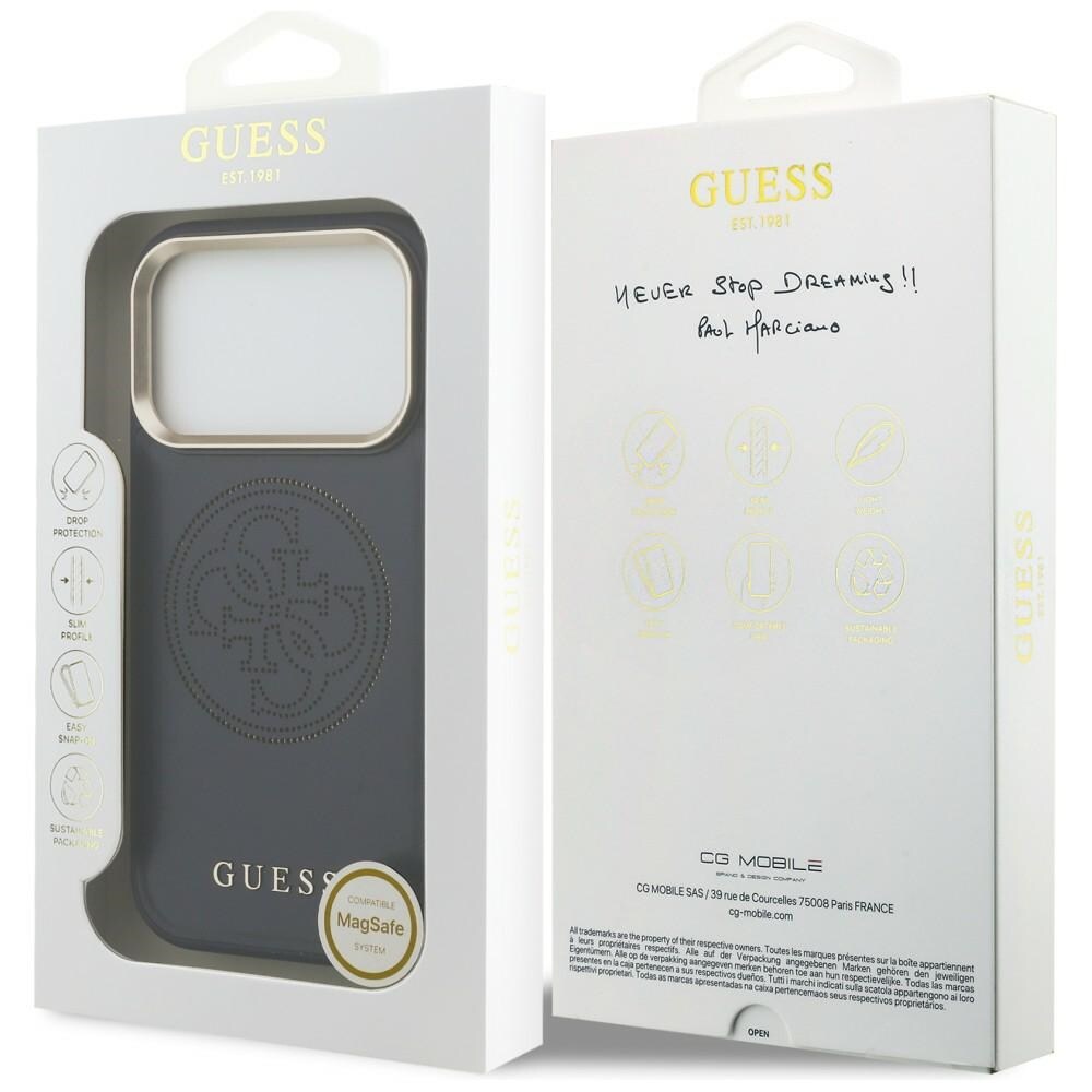 Guess Perforeret 4G MagSafe-etui til iPhone 17 Pro - blå