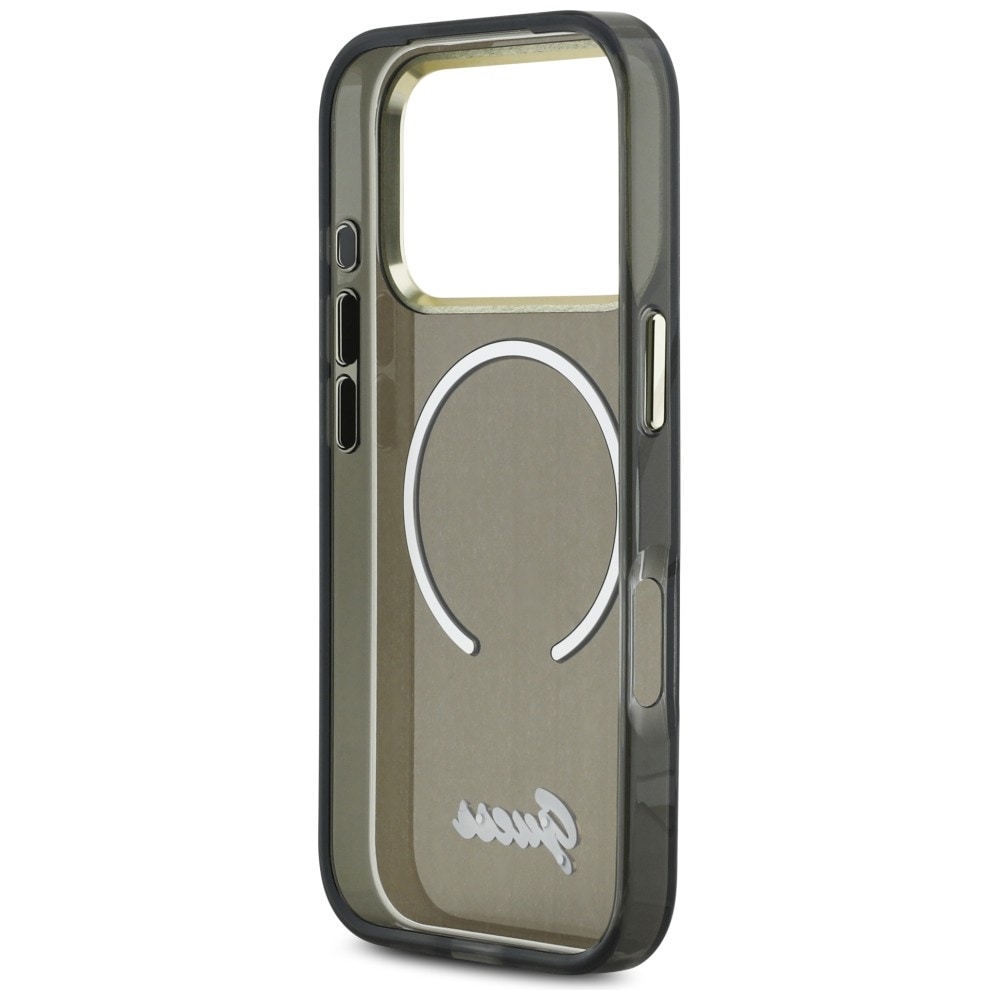 Guess IML Script Metal MagSafe-etui til iPhone 17 Pro - Sort