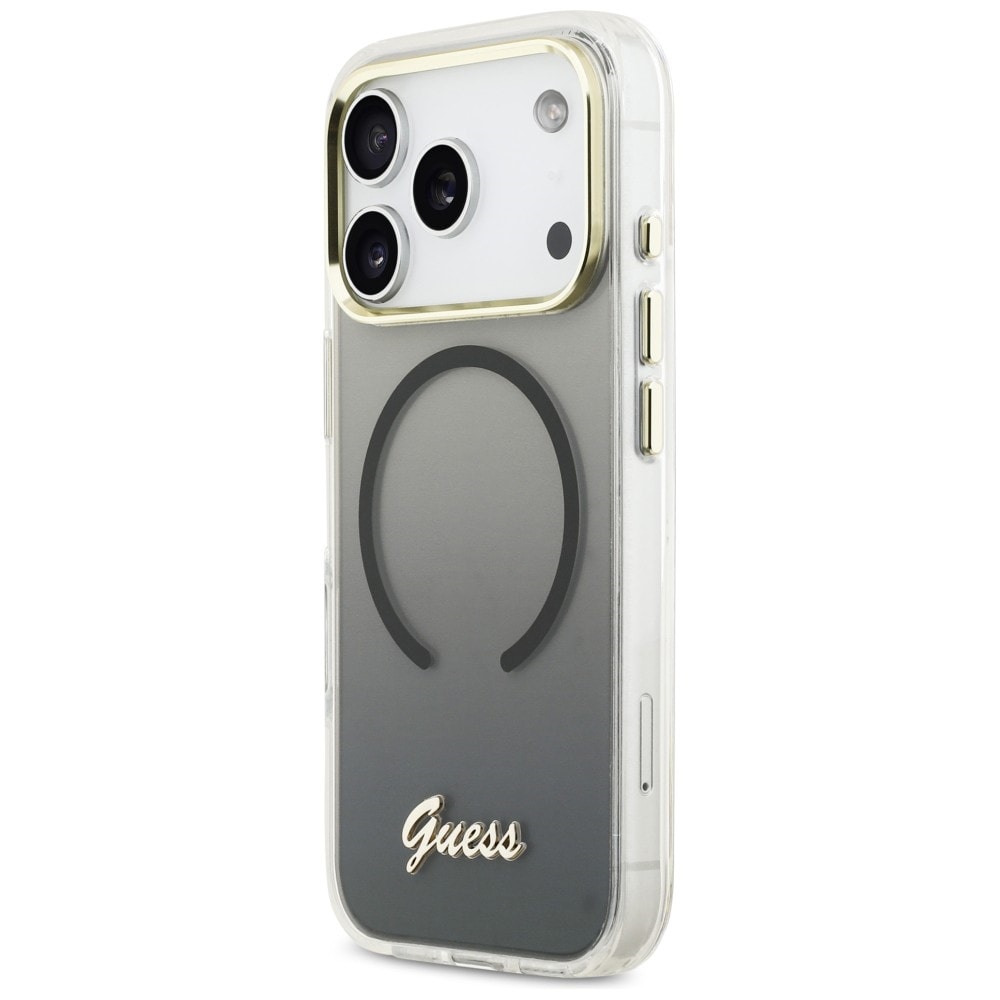 Guess IML Gradient Script Metal MagSafe-etui til iPhone 17 Pro Max - Sort