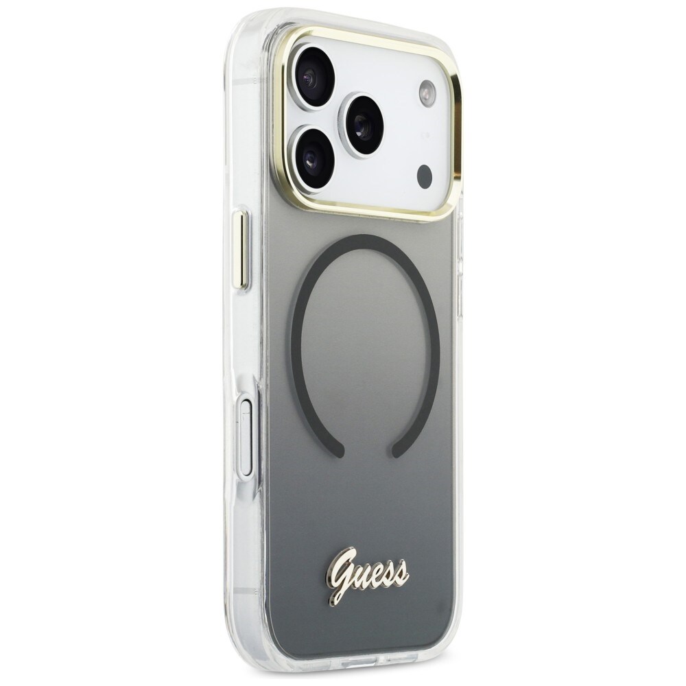 Guess IML Gradient Script Metal MagSafe-etui til iPhone 17 Pro Max - Sort
