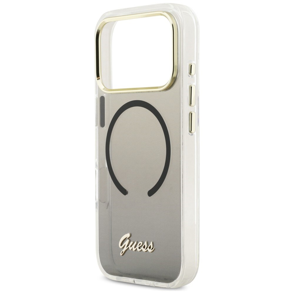 Guess IML Gradient Script Metal MagSafe-etui til iPhone 17 Pro Max - Sort