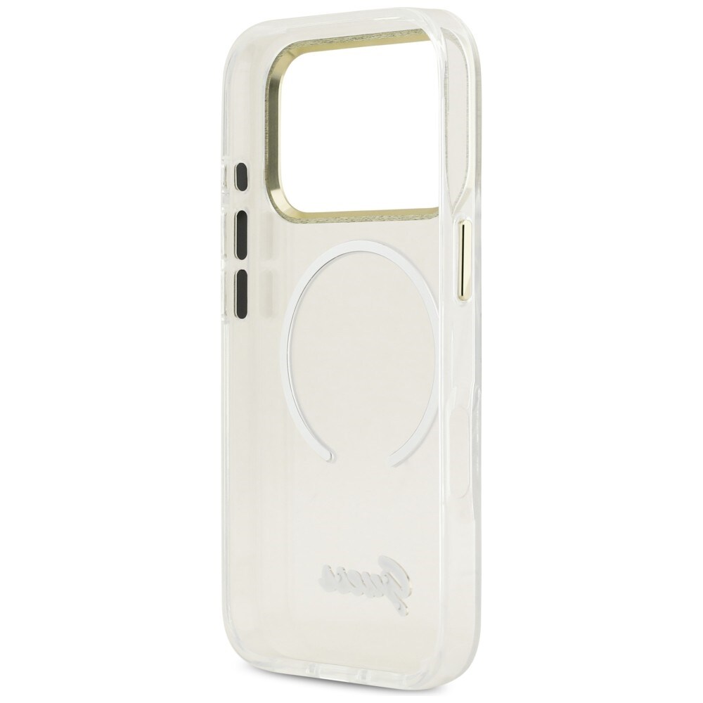 Guess IML Gradient Script Metal MagSafe-etui til iPhone 17 Pro - Hvid