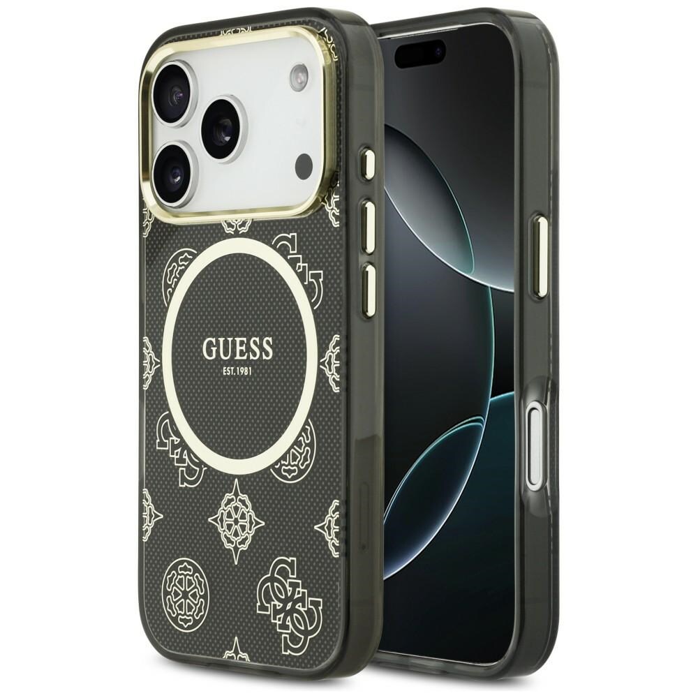 Guess IML Peony Dot MagSafe-etui til iPhone 17 Pro - Sort