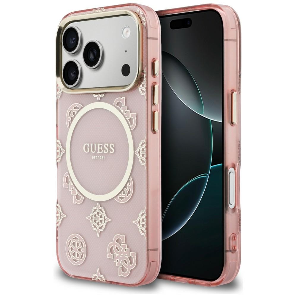 Guess IML Peony Dot MagSafe-etui til iPhone 17 Pro - pink