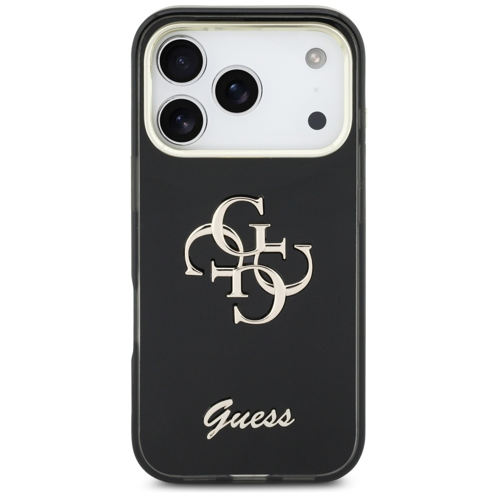 Guess IML 4G Script Metal-etui til iPhone 17 Pro - sort