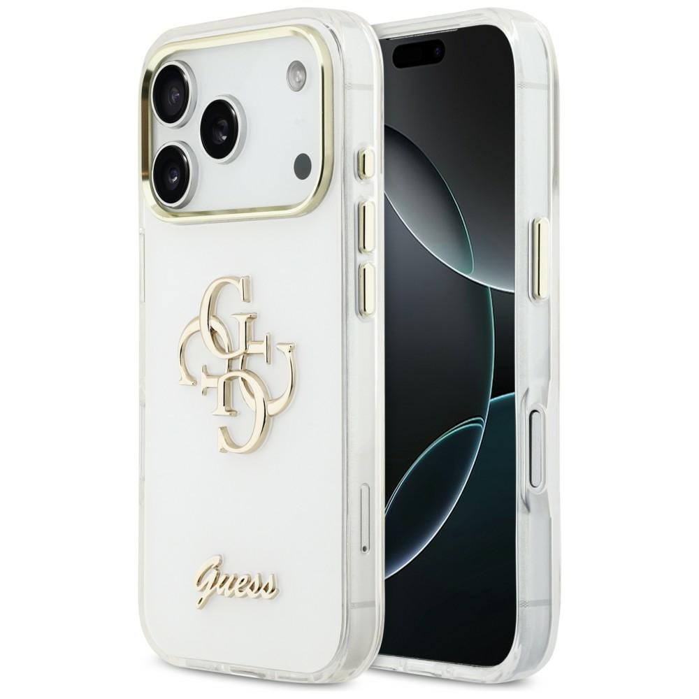Guess IML 4G Script Metal Case til iPhone 17 Pro - Hvid