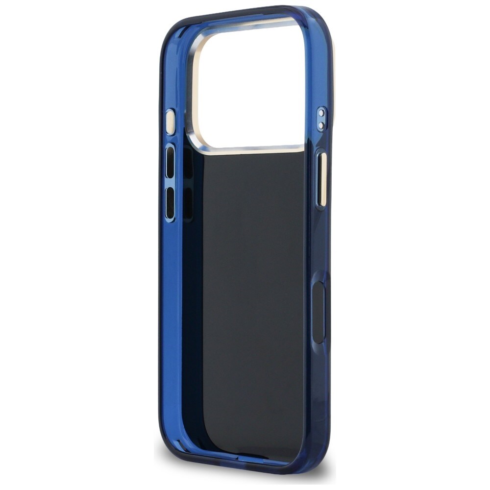 Guess IML 4G Script Metal Case til iPhone 17 Pro - Blå