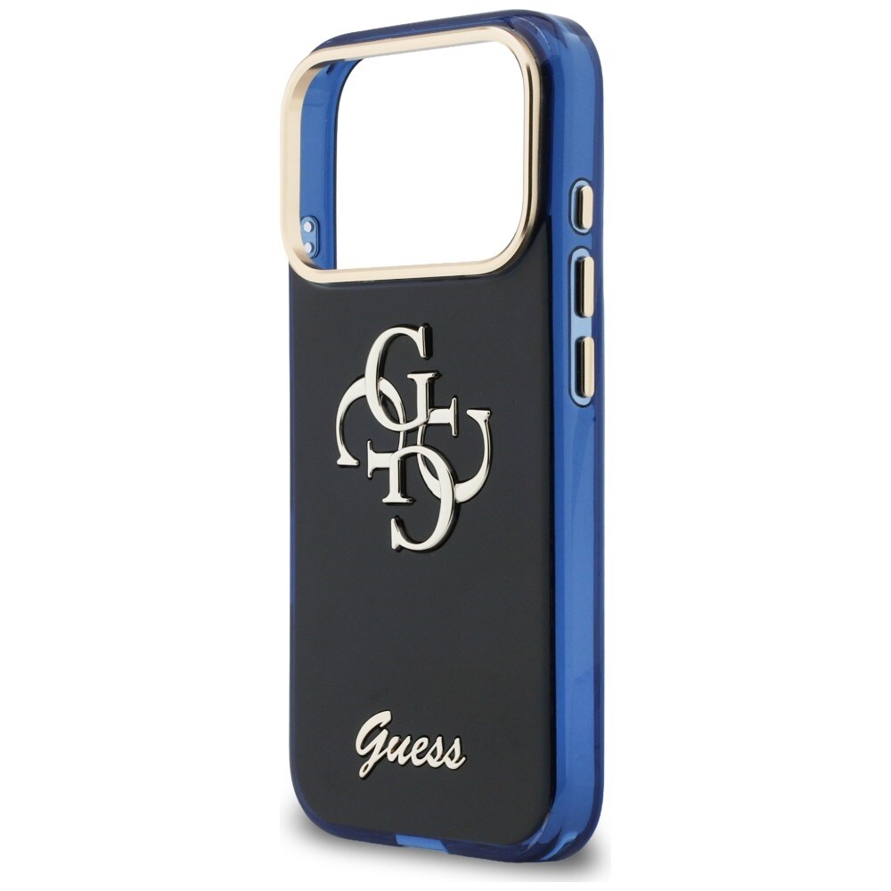 Guess IML 4G Script Metal-etui til iPhone 17 Pro Max - blå