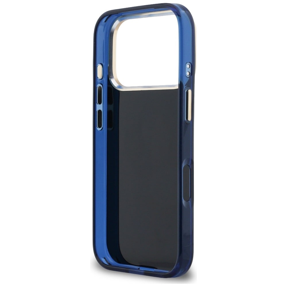 Guess IML 4G Script Metal-etui til iPhone 17 Pro Max - blå