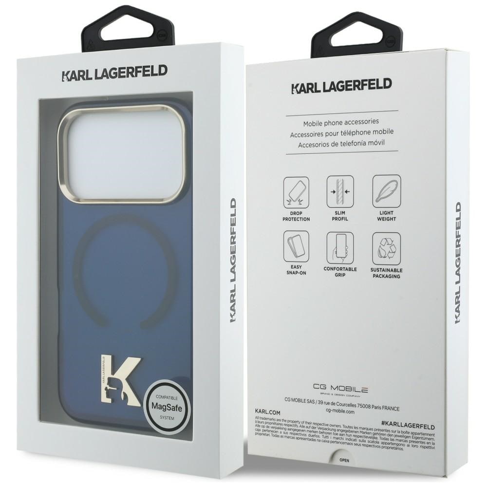 Karl Lagerfeld IML K Head Logo MagSafe-etui til iPhone 17 Pro - Blå