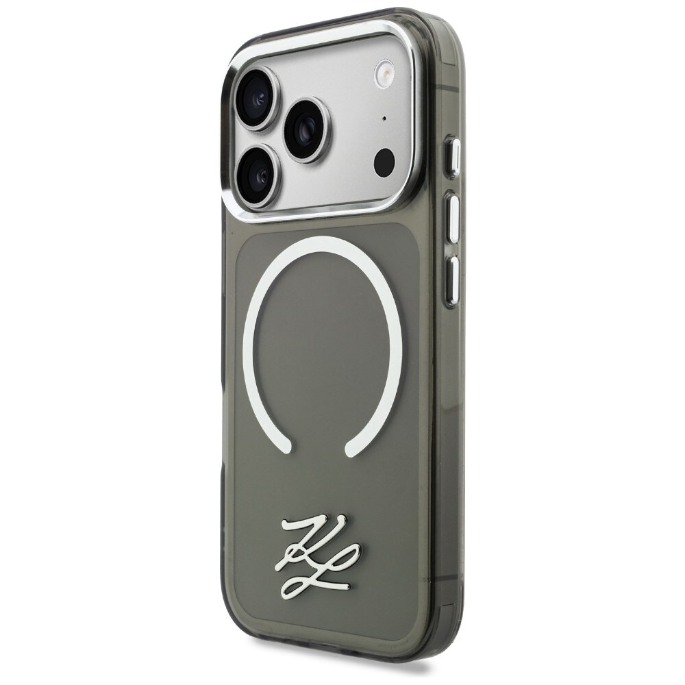 Karl Lagerfeld IML KL Script Logo MagSafe-etui til iPhone 17 Pro - Sort