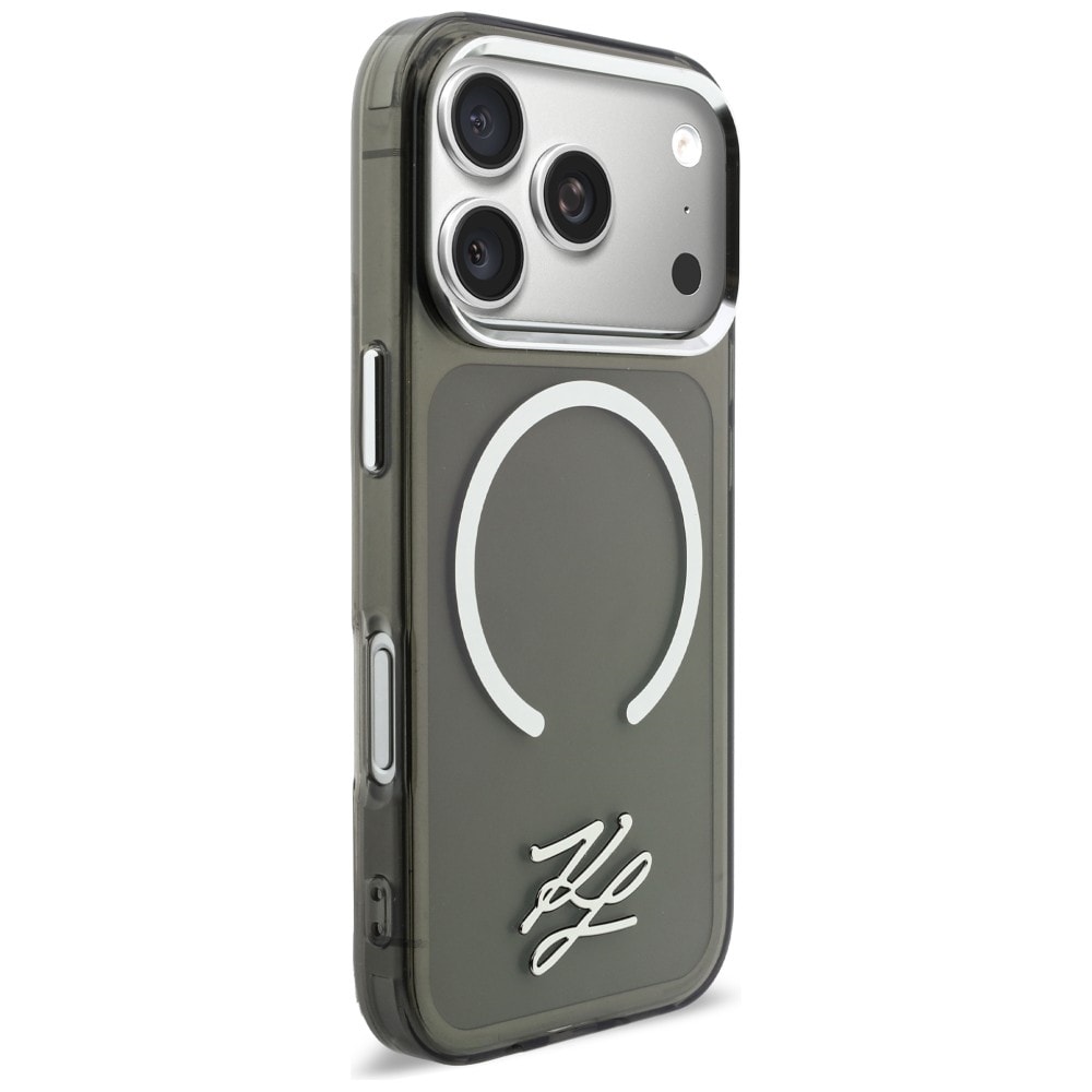 Karl Lagerfeld IML KL Script Logo MagSafe-etui til iPhone 17 Pro - Sort