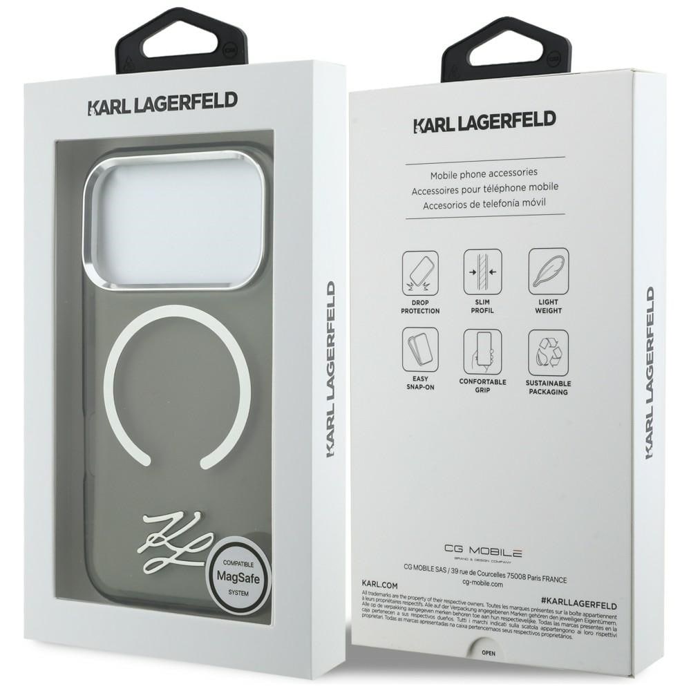 Karl Lagerfeld IML KL Script Logo MagSafe-etui til iPhone 17 Pro - Sort