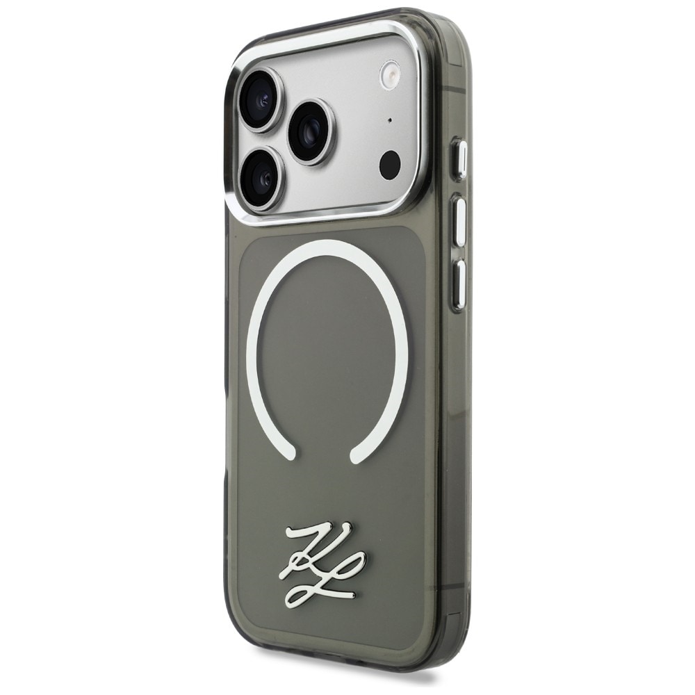 Karl Lagerfeld IML KL Script Logo MagSafe-etui til iPhone 17 Pro Max - Sort