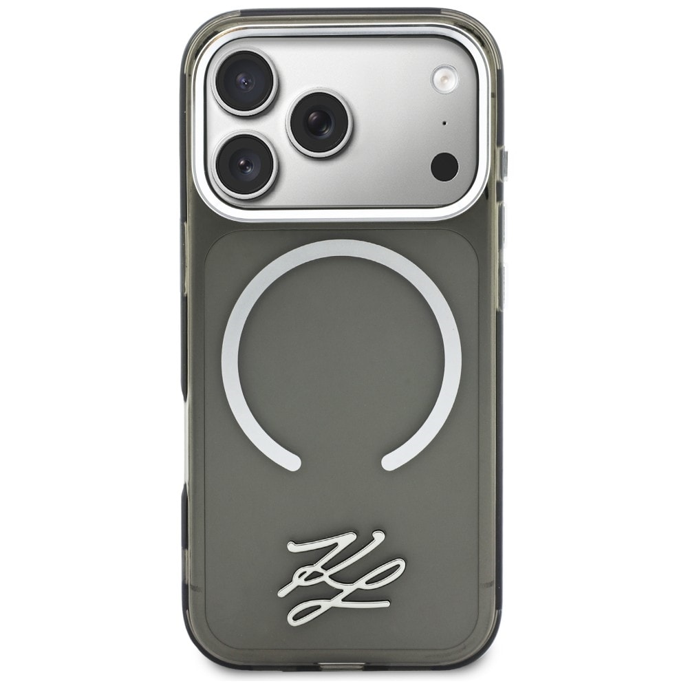 Karl Lagerfeld IML KL Script Logo MagSafe-etui til iPhone 17 Pro Max - Sort
