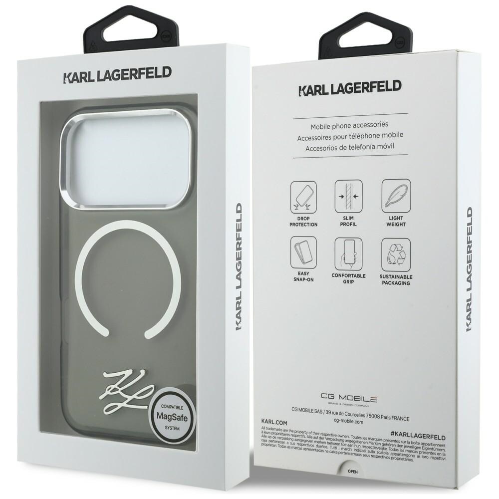 Karl Lagerfeld IML KL Script Logo MagSafe-etui til iPhone 17 Pro Max - Sort