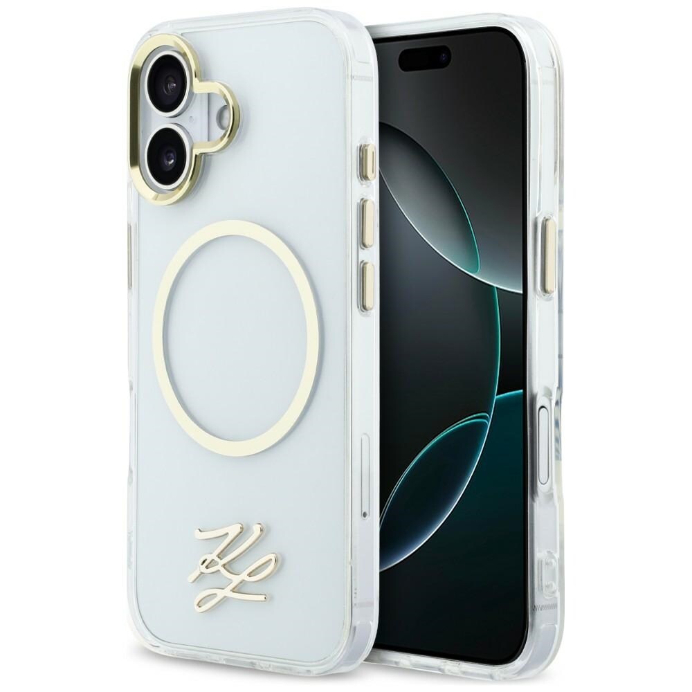 Karl Lagerfeld IML KL Script Logo MagSafe-etui til iPhone 17 - Gennemsigtig