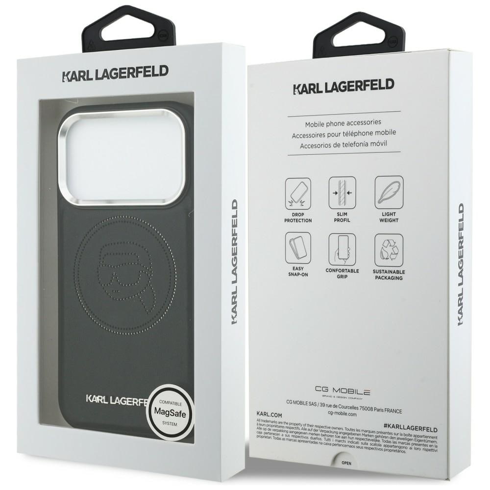 Karl Lagerfeld K Head Point Logo MagSafe-etui til iPhone 17 Pro - Sort