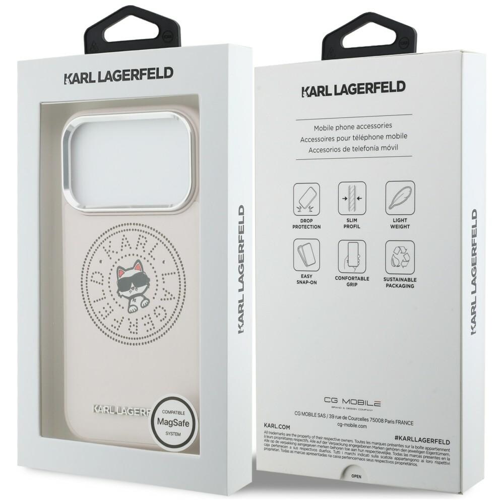 Karl Lagerfeld Point & Choupette Sketch MagSafe-etui til iPhone 17 Pro - Pink