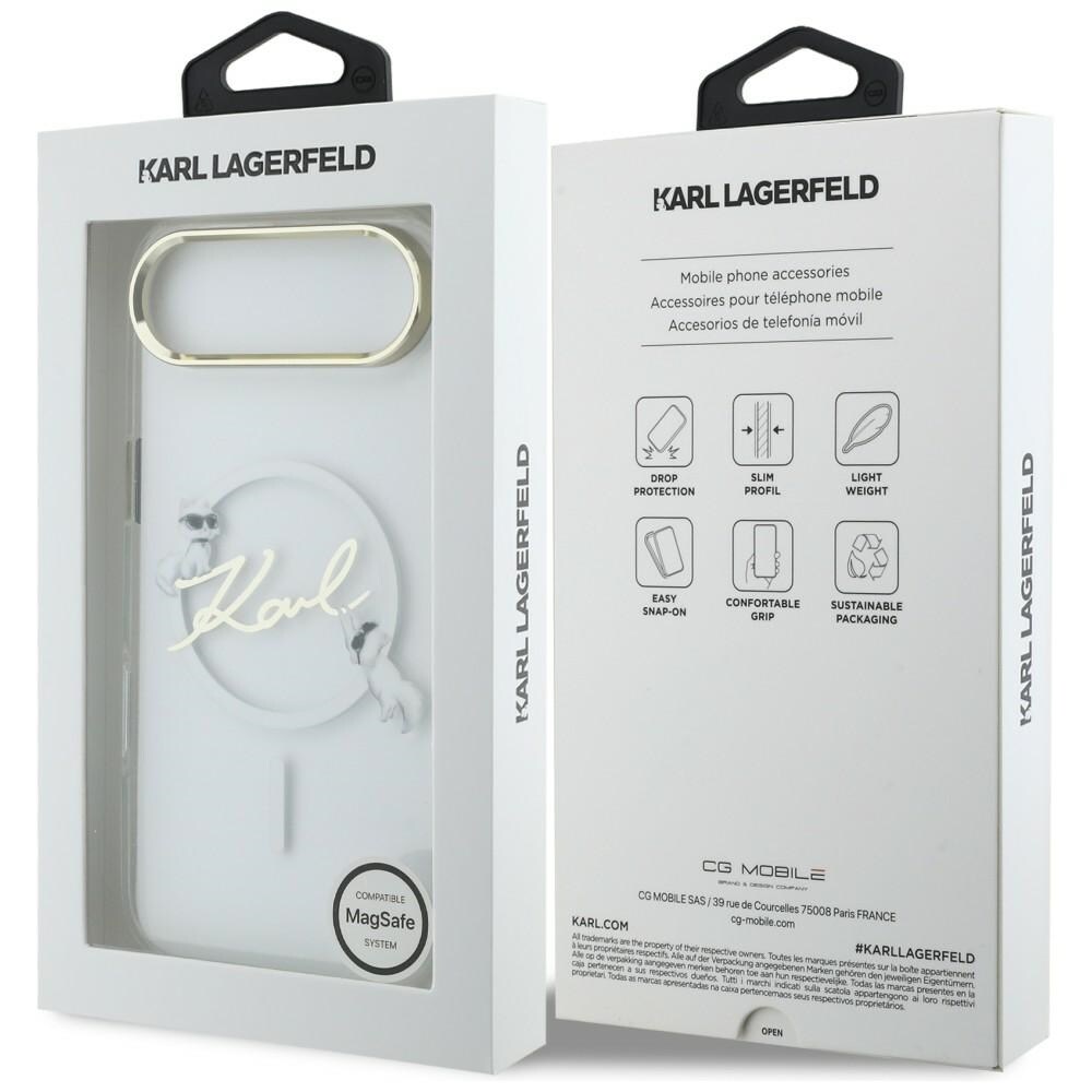 Karl Lagerfeld IML Choupettes Karl Script Logo MagSafe iPhone Air Case - Klar