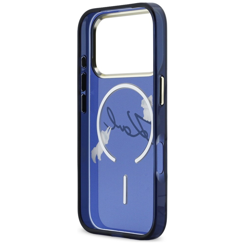 Karl Lagerfeld IML Choupettes Karl Script Logo MagSafe-etui til iPhone 17 Pro Max - Blå