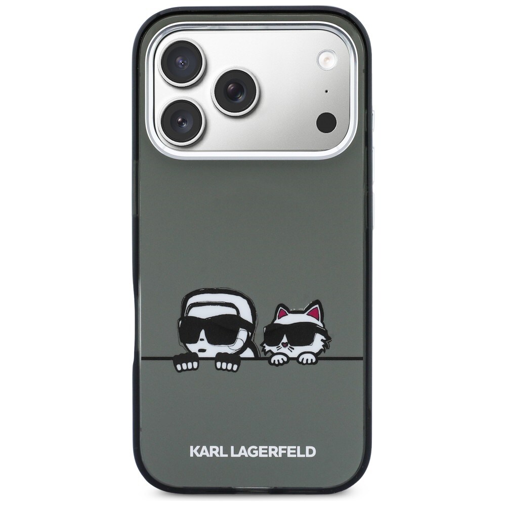 Karl Lagerfeld IML Karl & Choupette Peekaboo Logo MagSafe-etui til iPhone 17 Pro - Sort