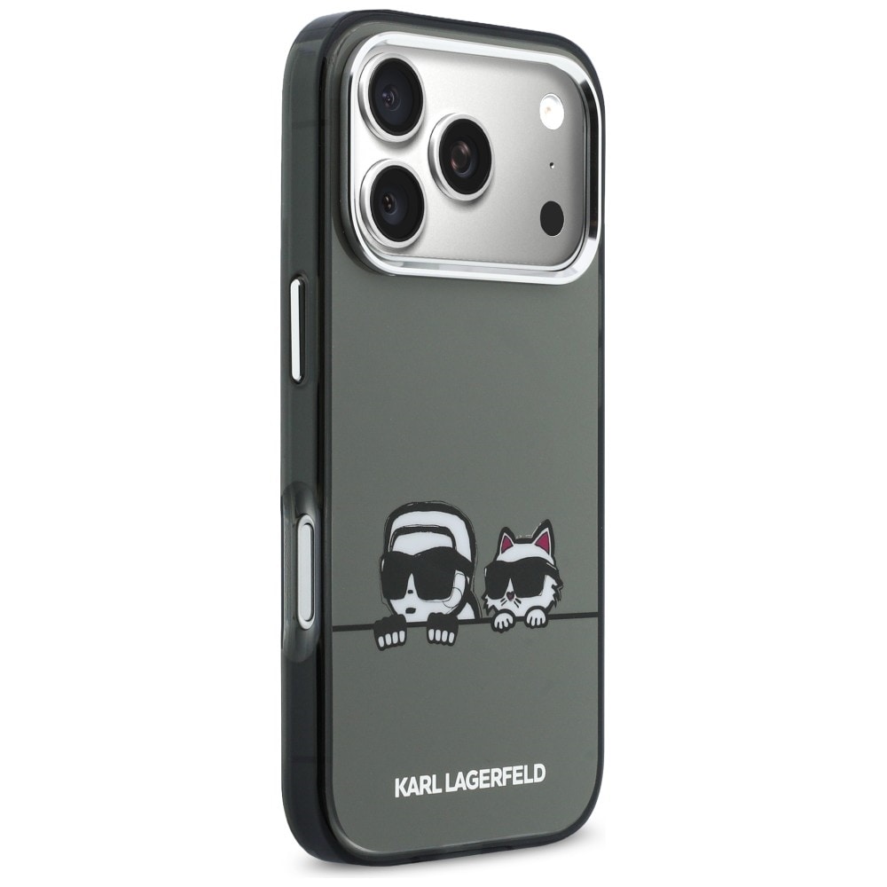 Karl Lagerfeld IML Karl & Choupette Peekaboo Logo MagSafe-etui til iPhone 17 Pro - Sort