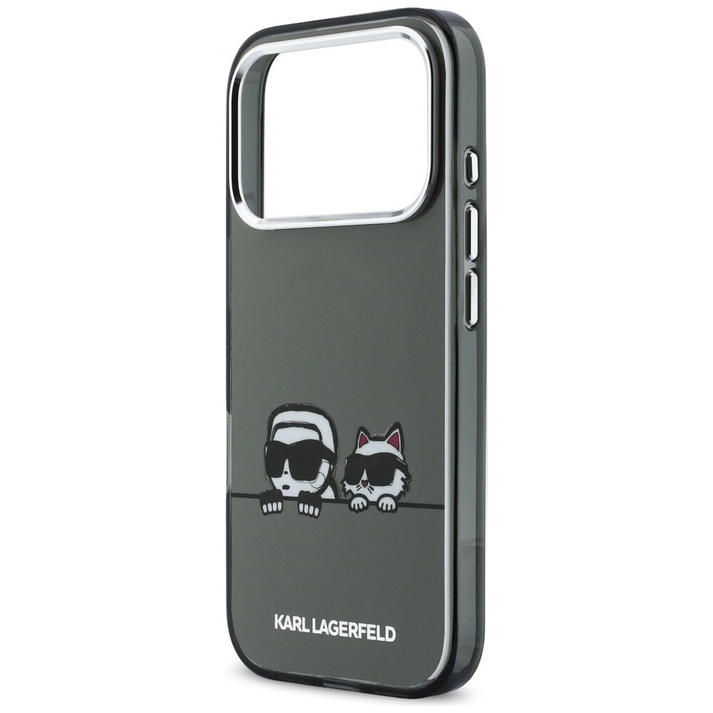Karl Lagerfeld IML Karl & Choupette Peekaboo Logo MagSafe-etui til iPhone 17 Pro - Sort