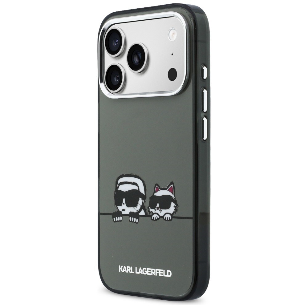 Karl Lagerfeld IML Karl & Choupette Peekaboo Logo MagSafe-etui til iPhone 17 Pro Max - Sort