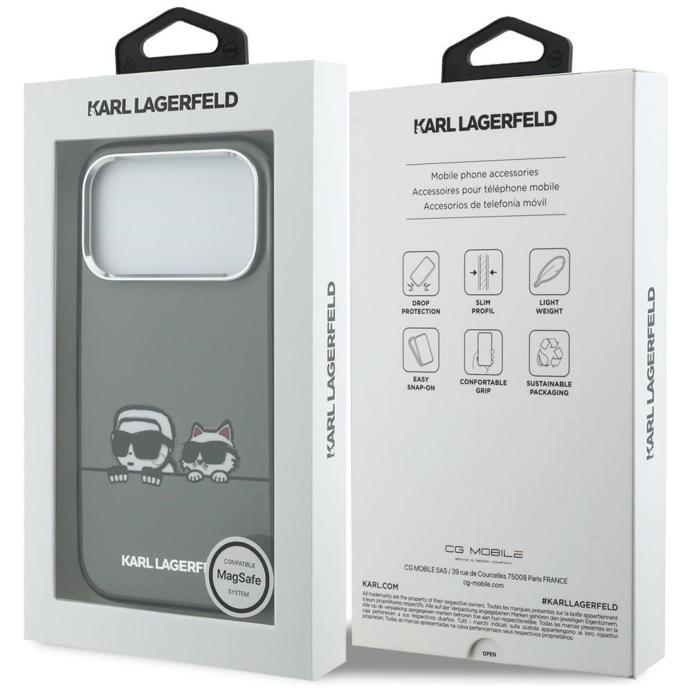 Karl Lagerfeld IML Karl & Choupette Peekaboo Logo MagSafe-etui til iPhone 17 Pro Max - Sort