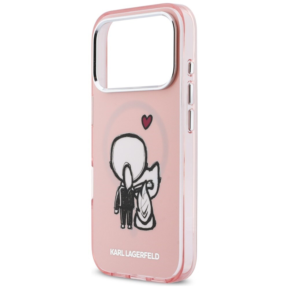 Karl Lagerfeld Karl & Choupette Back MagSafe-etui til iPhone 17 Pro - Pink