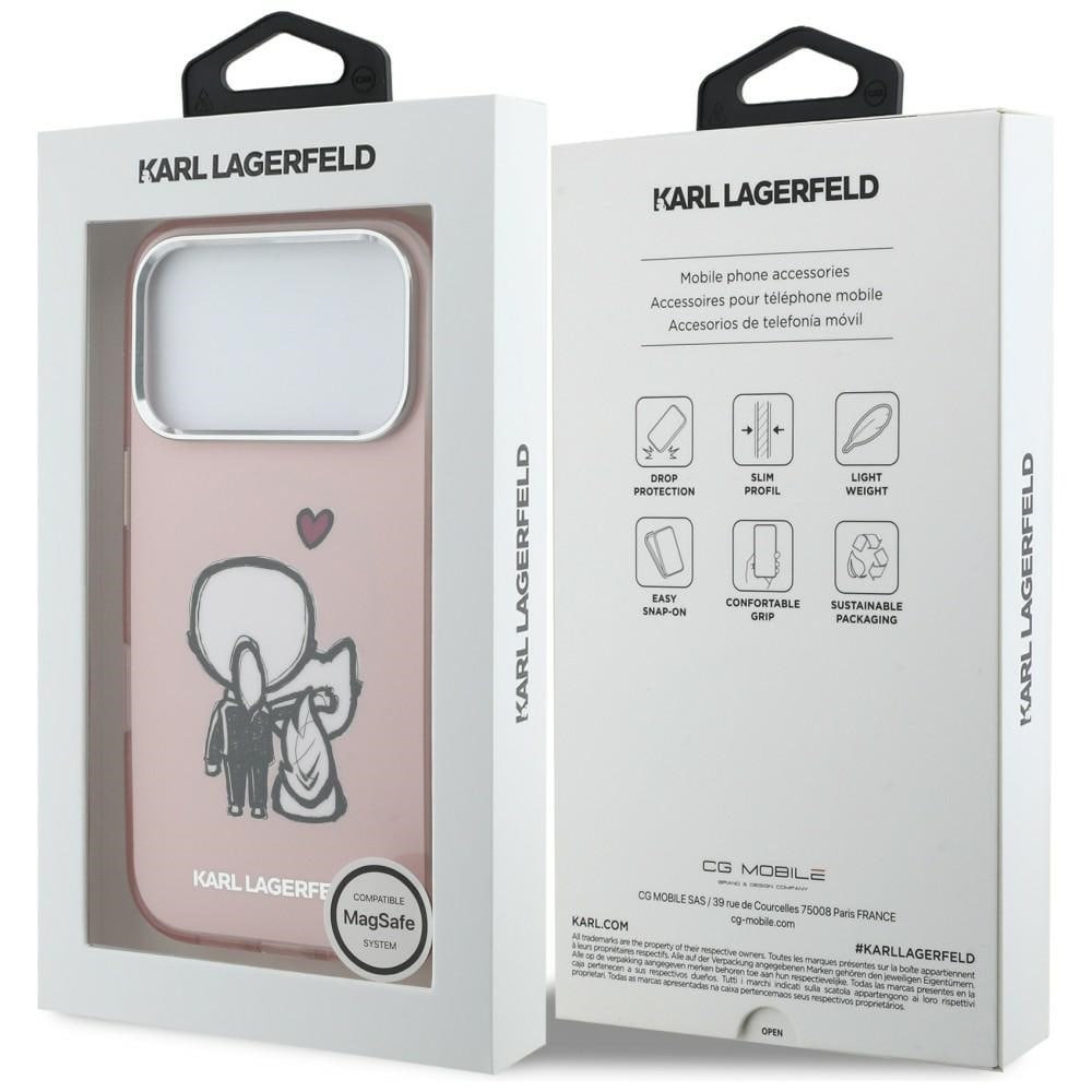 Karl Lagerfeld Karl & Choupette Back MagSafe-etui til iPhone 17 Pro - Pink