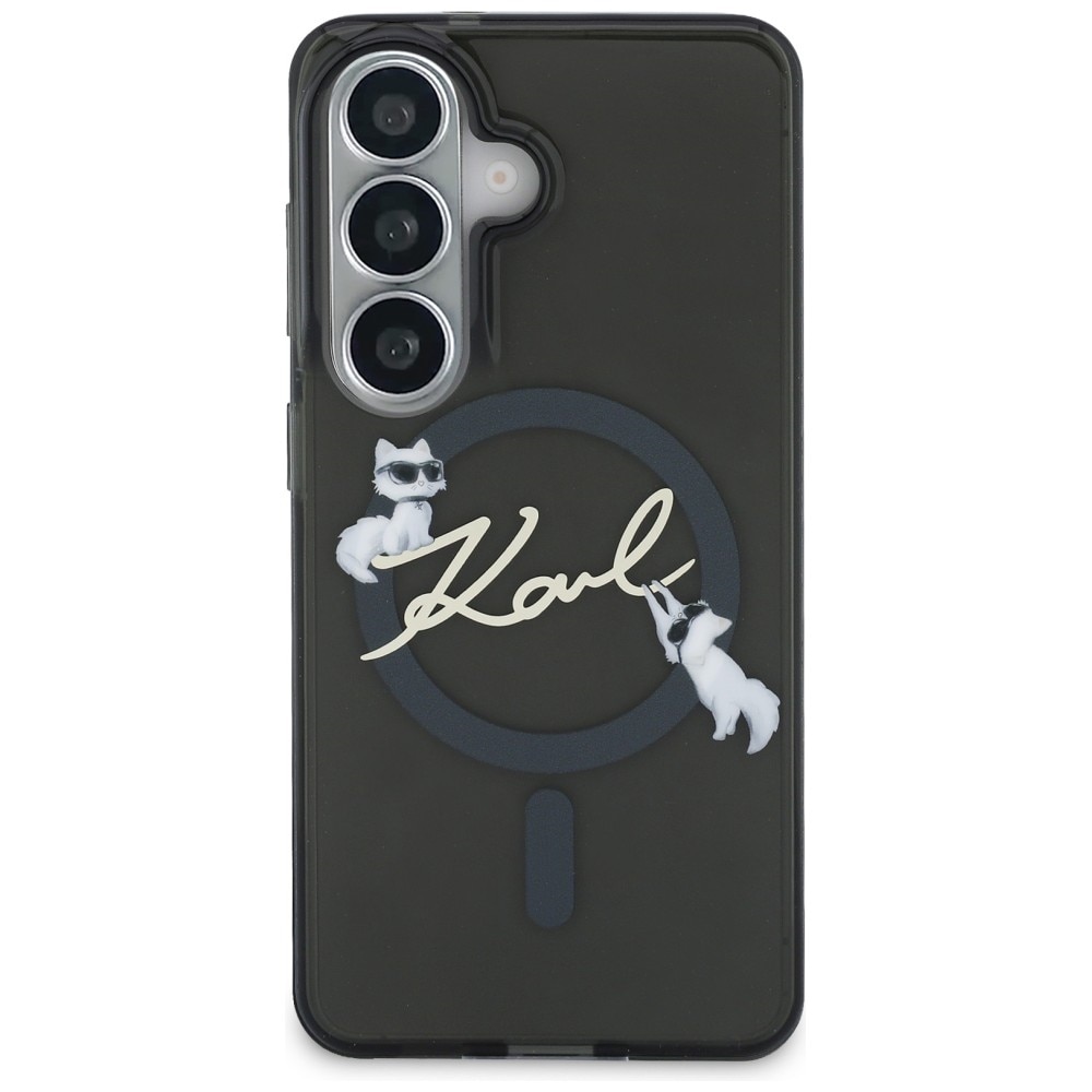 Karl Lagerfeld IML KC Script MagSafe-etui til Samsung Galaxy S26 Plus - Sort