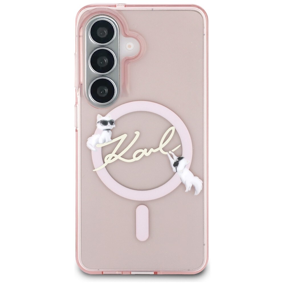 Karl Lagerfeld IML KC Script MagSafe-etui til Samsung Galaxy S26 - Pink