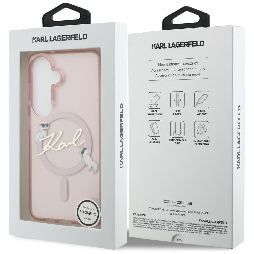 Karl Lagerfeld IML KC Script MagSafe-etui til Samsung Galaxy S26 - Pink