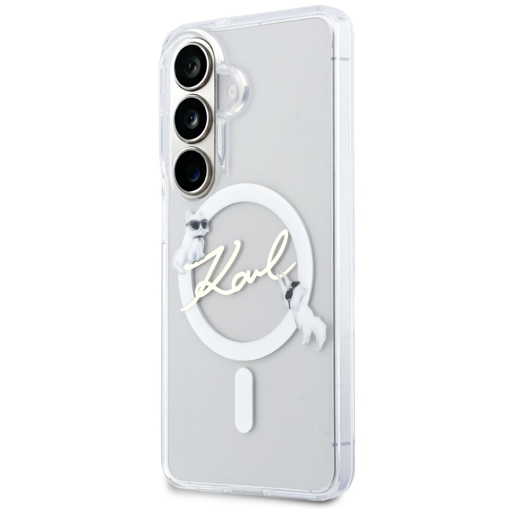 Karl Lagerfeld IML KC Script MagSafe-etui til Samsung Galaxy S26 Plus - Transparent