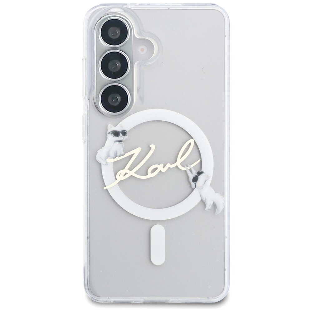Karl Lagerfeld IML KC Script MagSafe-etui til Samsung Galaxy S26 Plus - Transparent