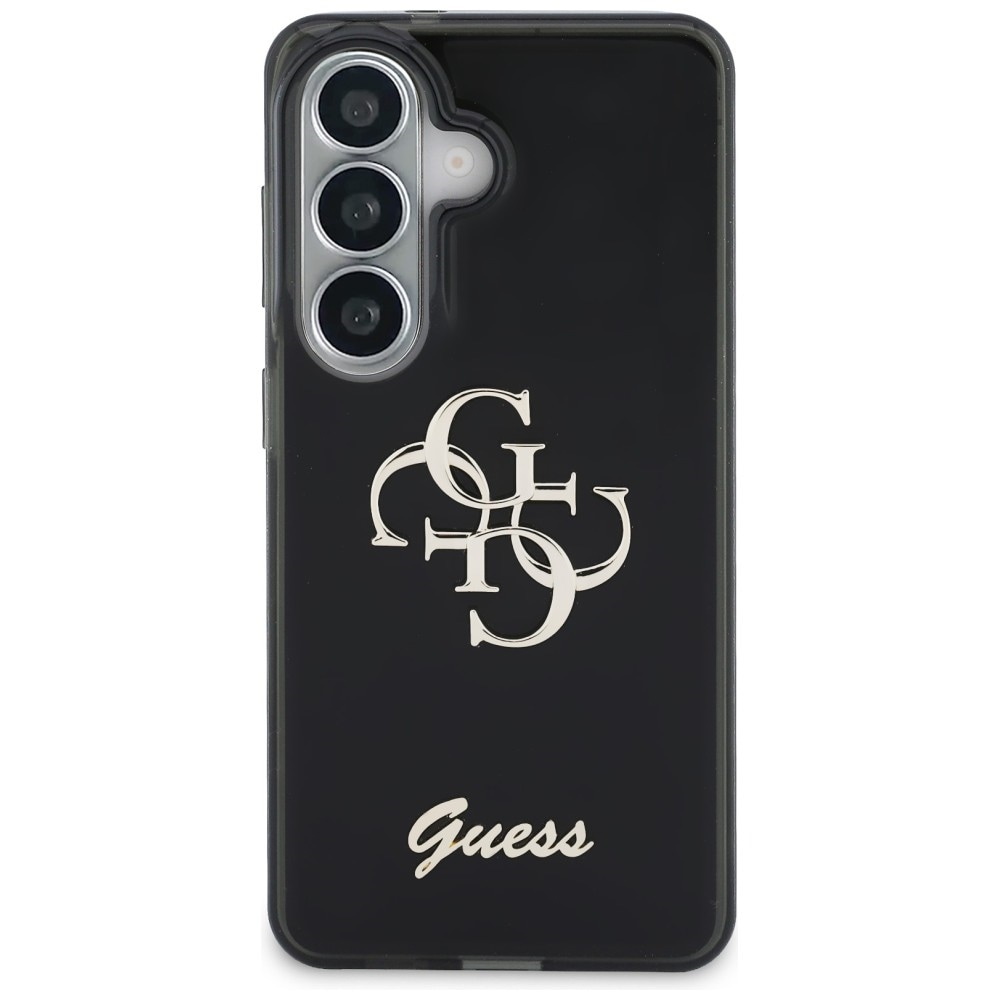 Guess IML Big Metal 4G Script-etui til Samsung Galaxy S26 - sort