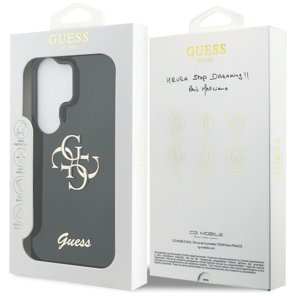 Guess IML Big Metal 4G Script-etui til Samsung Galaxy S26 Ultra - sort