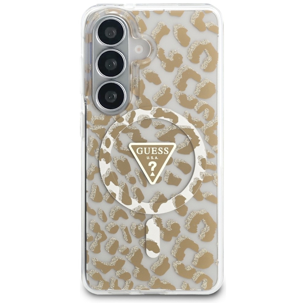 Guess IML Leopard Print Triangle MagSafe-etui til Samsung Galaxy S26 - Brun