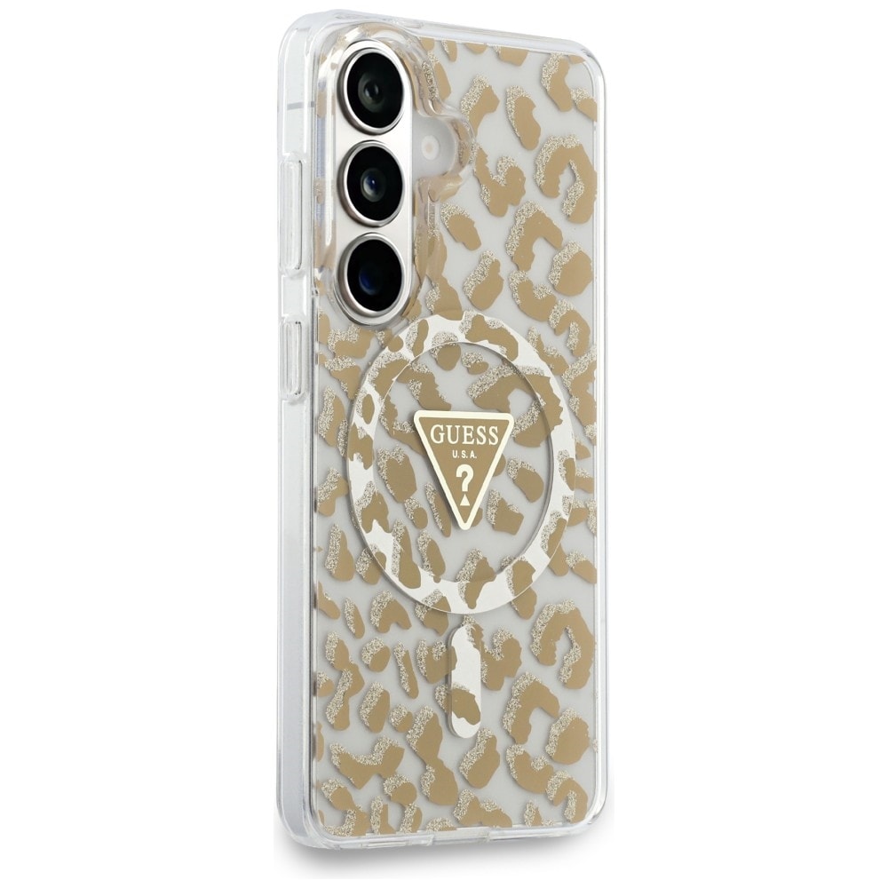 Guess IML Leopard Print Triangle MagSafe-etui til Samsung Galaxy S26 - Brun