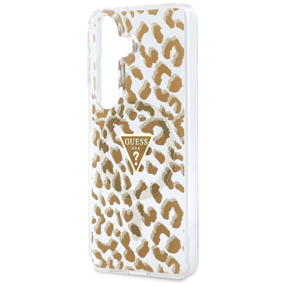 Guess IML Leopard Print Triangle MagSafe-etui til Samsung Galaxy S26 - Brun