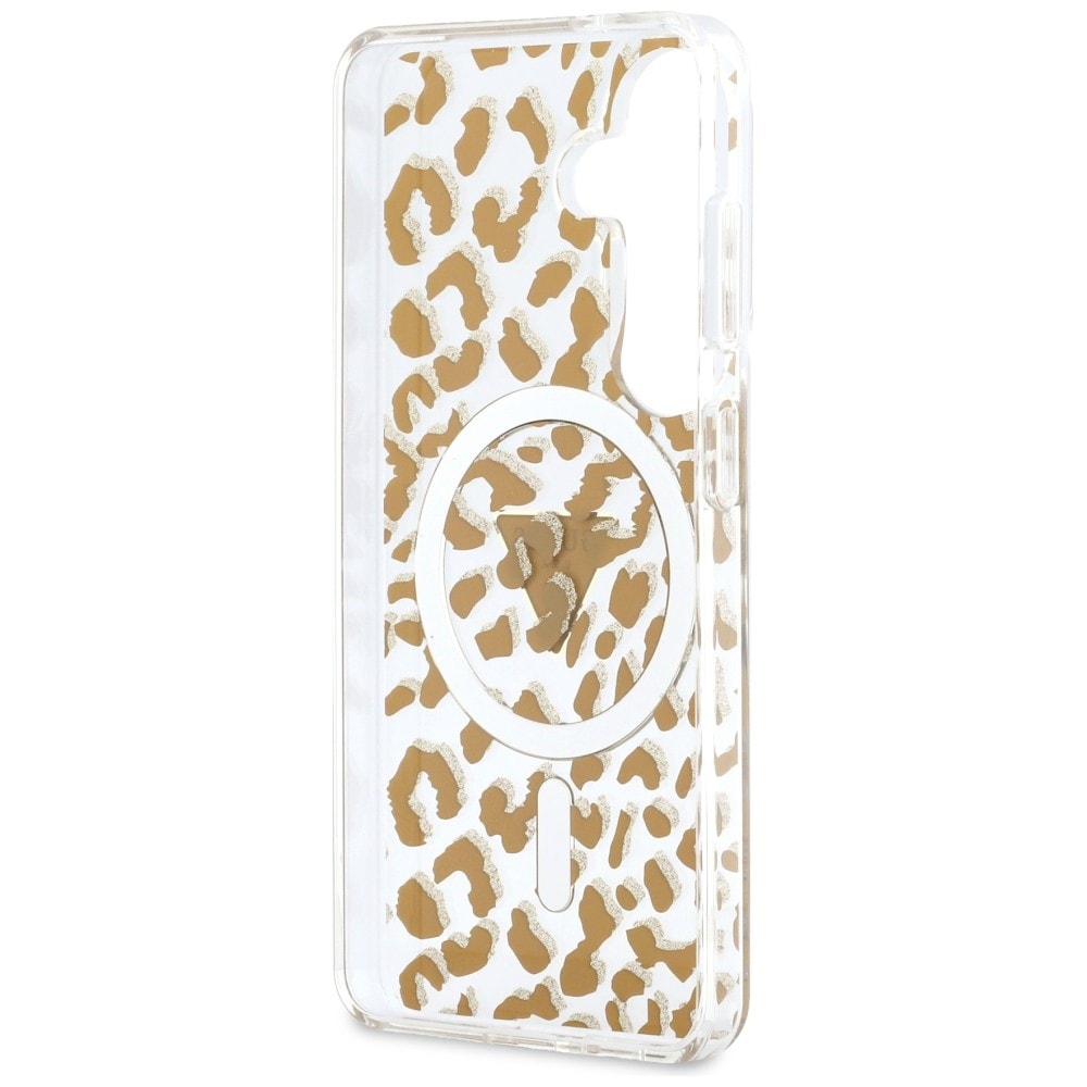 Guess IML Leopard Print Triangle MagSafe-etui til Samsung Galaxy S26 - Brun