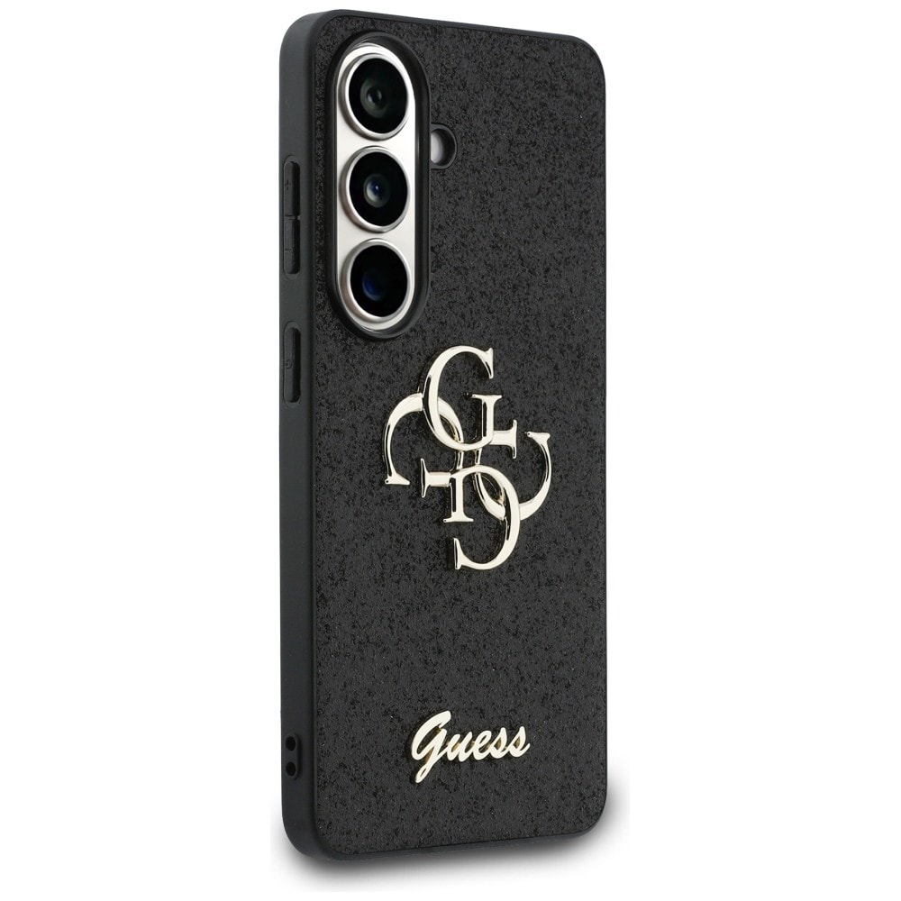 Guess Fast Glitter Big 4G Metal Logo etui til Samsung Galaxy S26 - sort