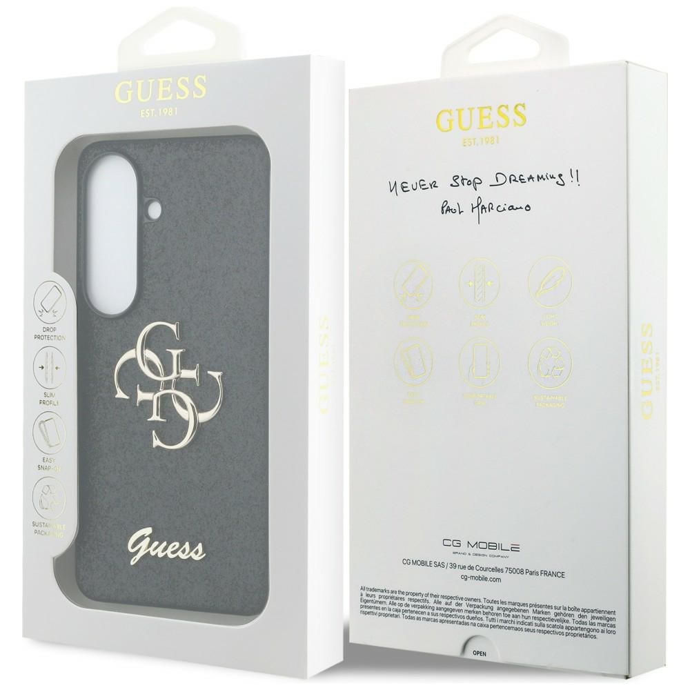 Guess Fast Glitter Big 4G Metal Logo etui til Samsung Galaxy S26 - sort
