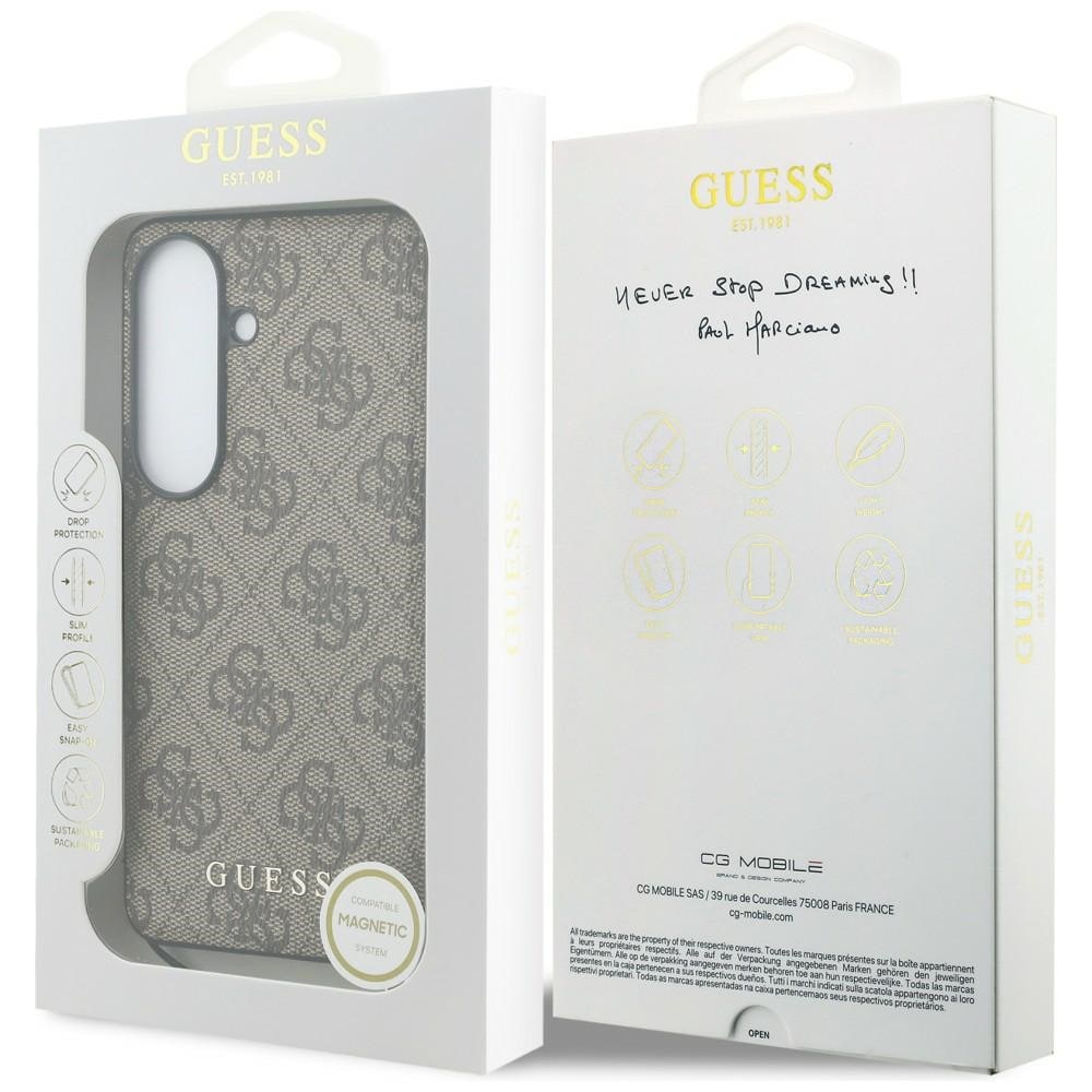 Guess 4G Classic Logo Charm MagSafe-etui til Samsung Galaxy S26 - Brun